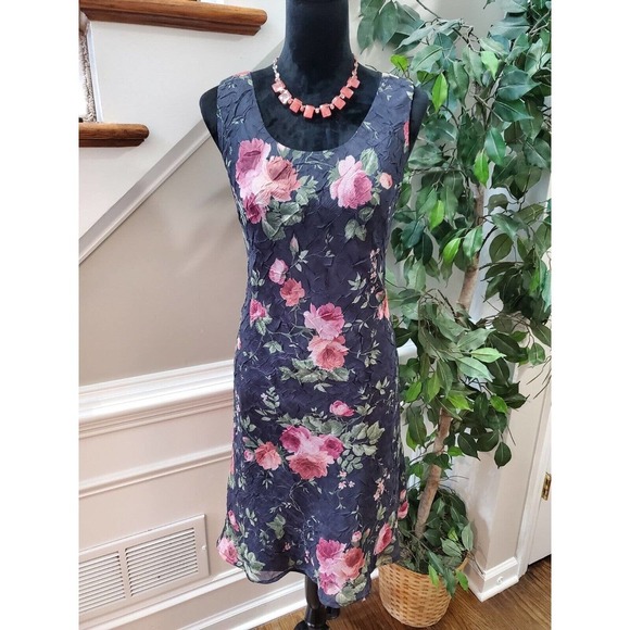 Jessica Howard Women Floral Polyester Round Neck Sleeveless Knee Length Dress 10 - Picture 12 of 12